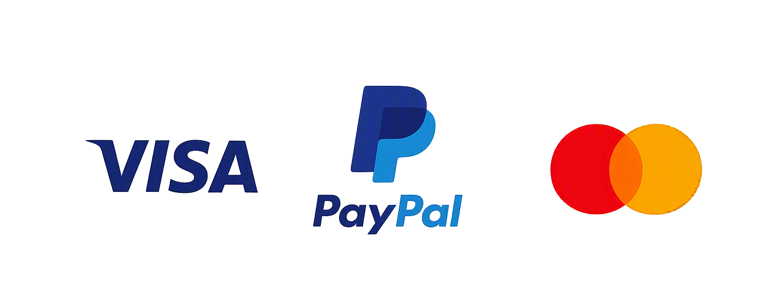 Visa, Mastercard and PayPal accepted